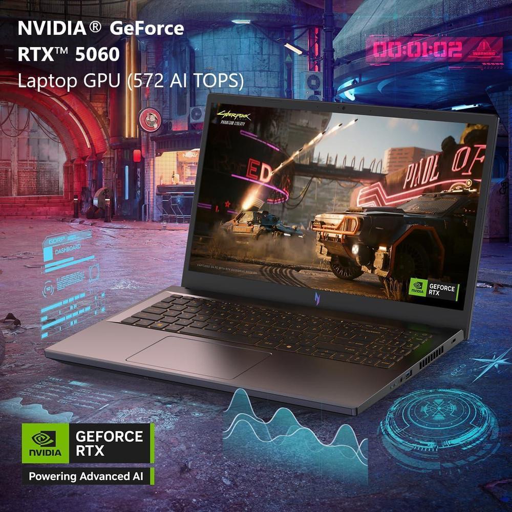 Acer Nitro V Gaming Laptop Intel Core I9 Nvidia Geforce Rtx 5060 15.6" Fhd Ips 165hz 16gb Ddr4 1tb Gen 4 Ssd