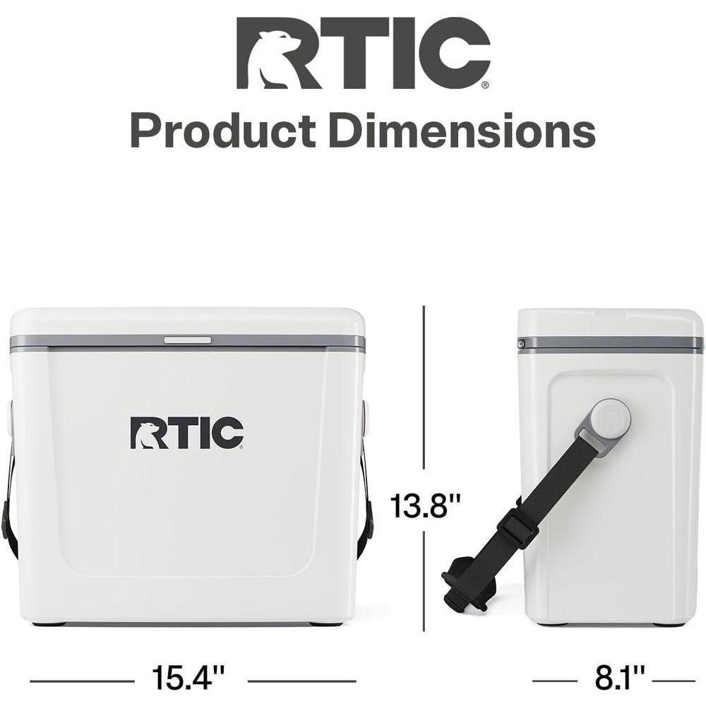 Enfriador de viaje RTIC 16 Qt, portátil rígido con correa y asa para exteriores, playas, picnics y deportes