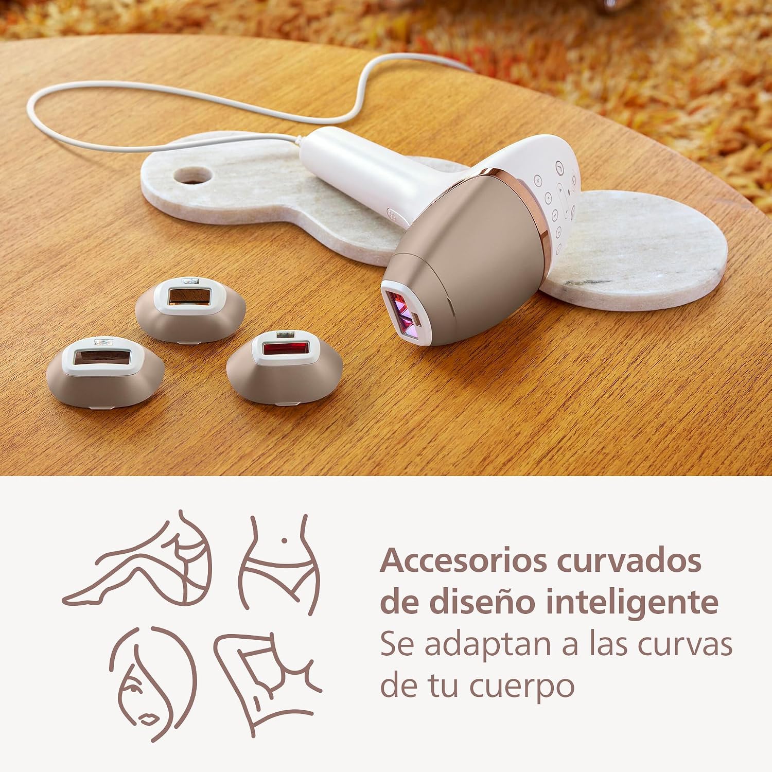 Philips Lumea 8000 Series - Dispositivo de Depilacion IPL, Reduccion Permanente del Vello, SenseIQ, 3 Accesorios