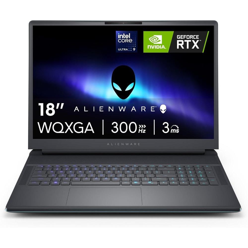 Alienware 18 Area-51 Gaming Laptop AA18250-18-inch QHD+ 300Hz 3ms Display, Intel Core Ultra 9-275HX, 32GB DDR5 RAM, 1TB SSD, NVIDIA GeForce RTX 5070, Windows 11 Home, Onsite Service - Liquid Teal