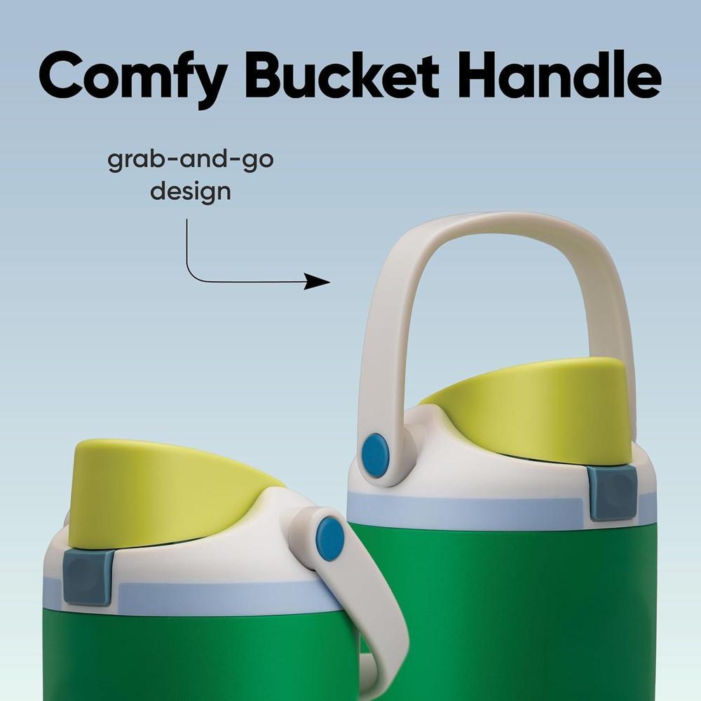 Owala FreeSip Sway Botella térmica de acero inoxidable con boquilla dual, pajilla y asa para viajes, deportes y escuela, sin BPA, verde