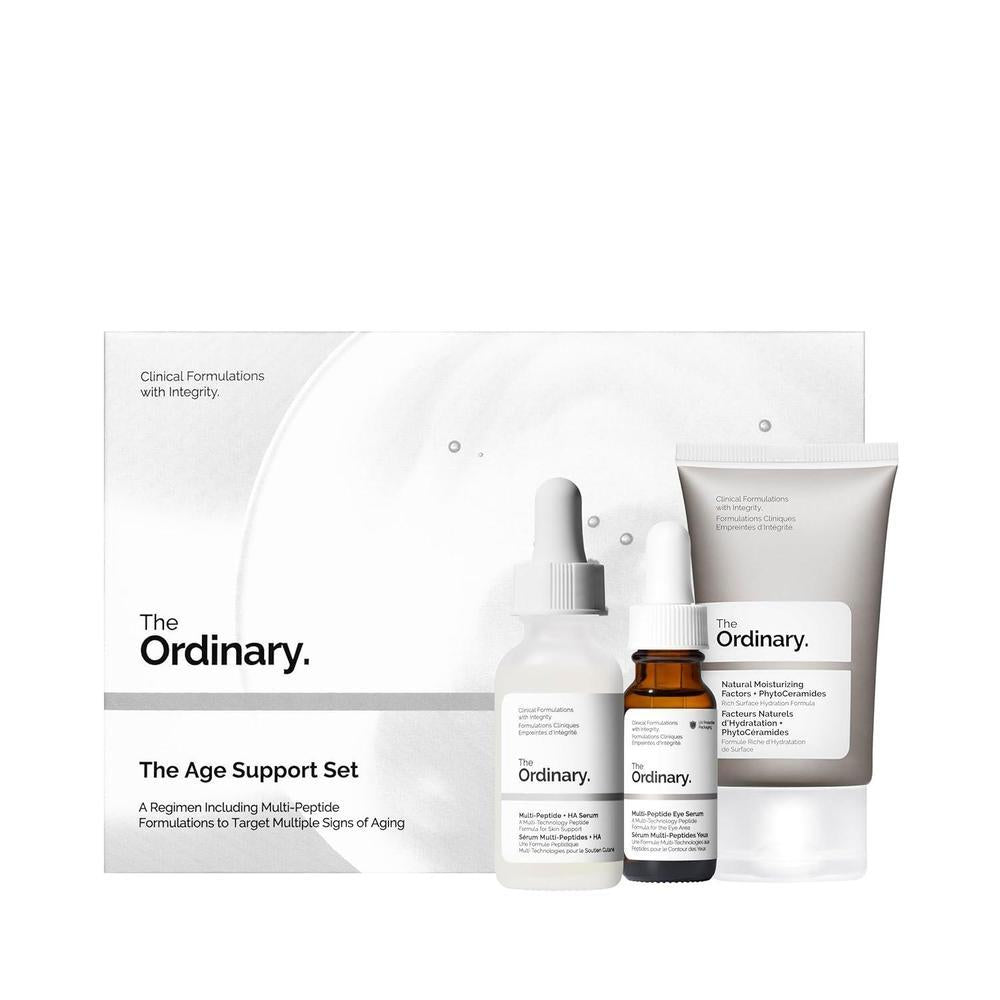 The Ordinary Set de Soporte para la Edad - Régimen de piel antienvejecimiento de 3 pasos con Multi-Péptido + HA, suero ocular Multi-Péptido y factores hidratantes naturales + fitoceramidas | Set para