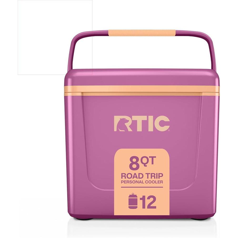 RTIC 8 QT Road Trip Personal Cooler, Small, Compact, Insulated, Portable Ice Chest Box for Food, Drink, Beverage, Beach, Camping, Picnic, Fishing, Boat, 12-Can Capacity