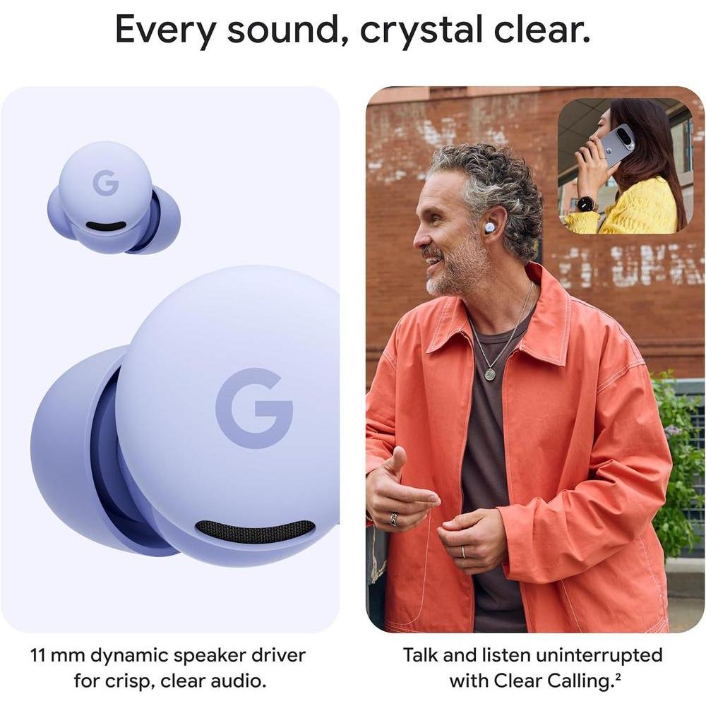 Google Pixel Buds 2a, audífonos Bluetooth inalámbricos con cancelación de ruido y modo transparencia, ajuste cómodo y resistente al agua