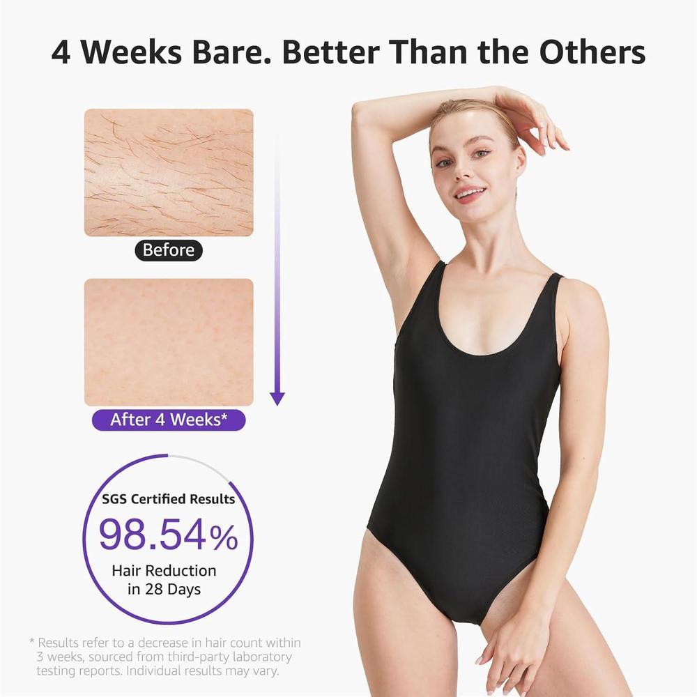 Depiladora láser IPL para mujeres con enfriamiento de hielo, resultados duraderos y casi indoloros, ideal para cuerpo completo
