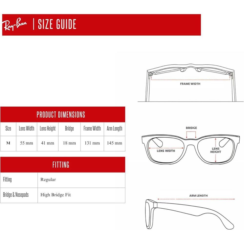 Ray-Ban RB2132 WAYFARER Lentes de sol cuadrados para hombres y mujeres con kit de accesorios iWear