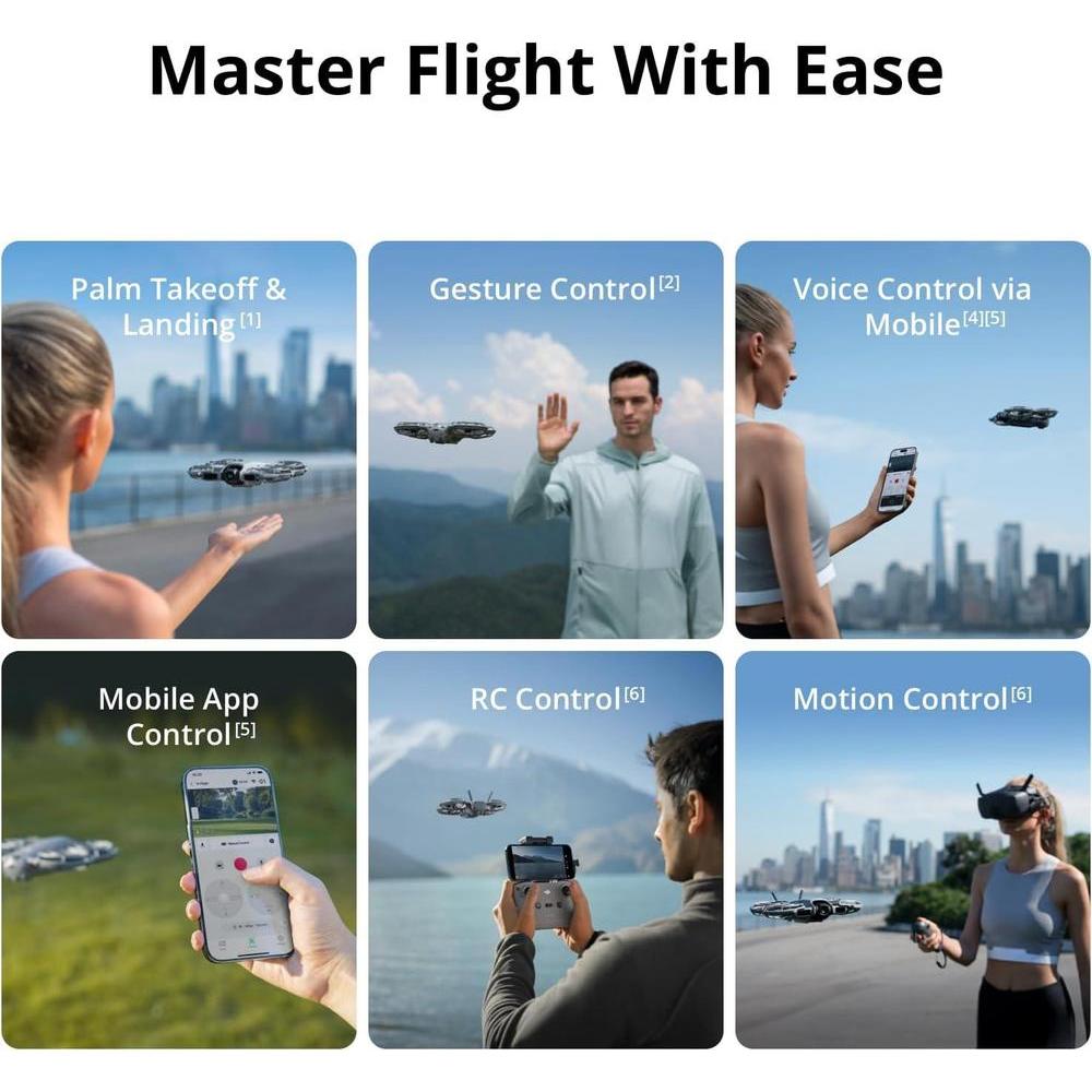 DJI Neo 2 dron plegable con cámara 4K, despegue y aterrizaje en la palma, control por gestos, detección de obstáculos