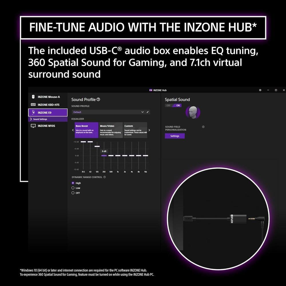 Sony INZONE E9 Audífonos In-Ear Alámbricos Negro