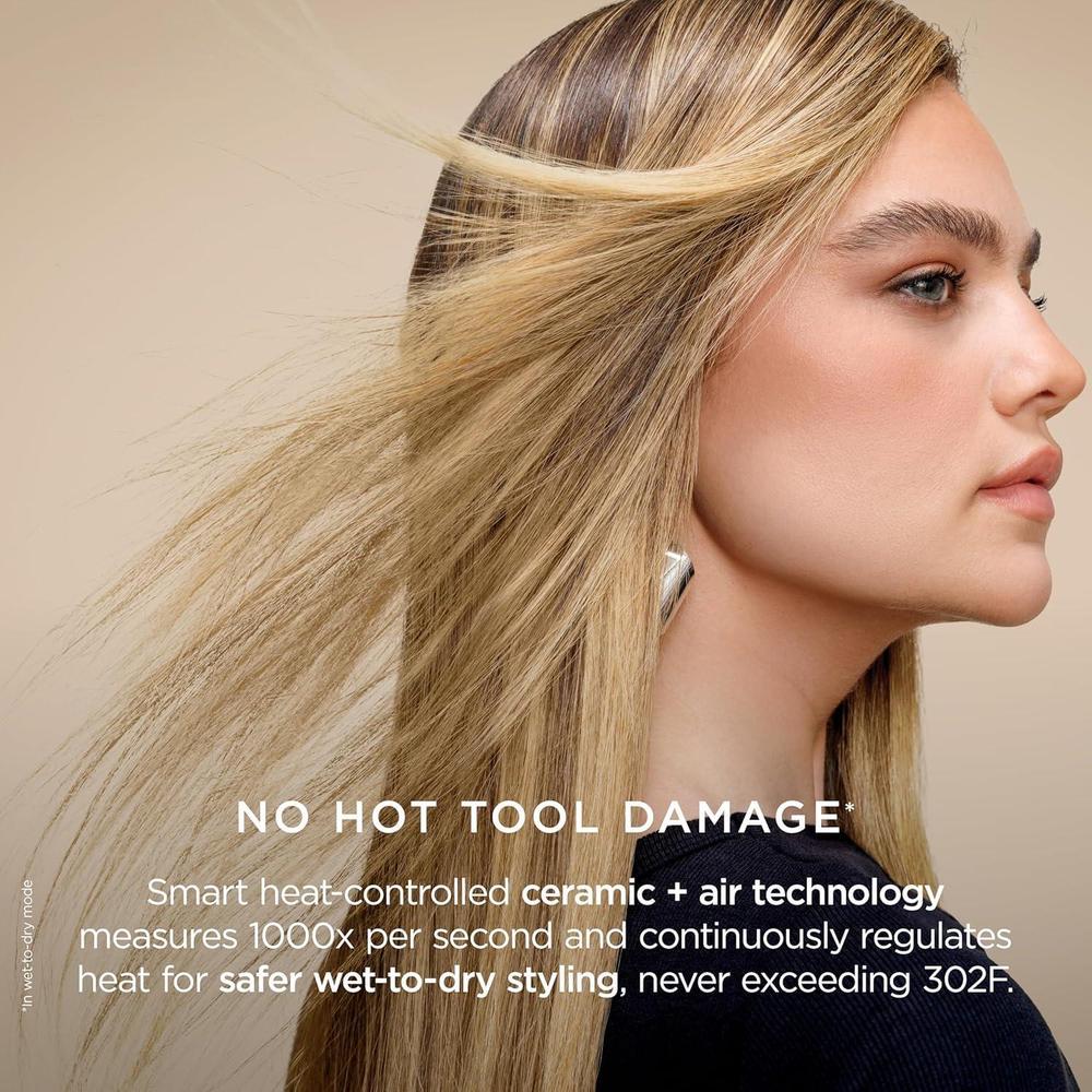 Shark Glam Ceramic: Sistema de peinado y secado con alisador y brillo de aire, ideal para cabello rizado y enrollado