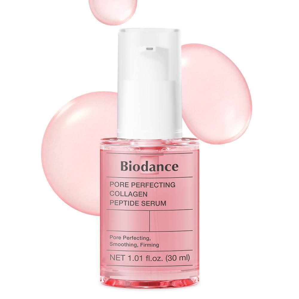 BIODANCE Suero péptido de colágeno perfeccionador de poros, reafirmante y resplandor de la piel, regordete, cuidado de los poros, suero de preparación de maquillaje para todo tipo de piel, cuidado de