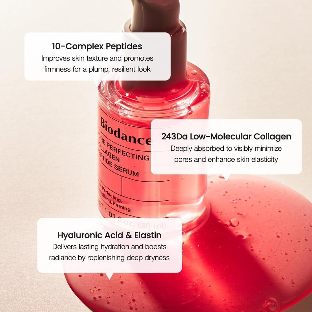 Biodance Suero Peptido: Colageno Reafirma e Ilumina Cuidado de Poros Preparacion para Maquillaje Todo Tipo de Piel 29.88ml