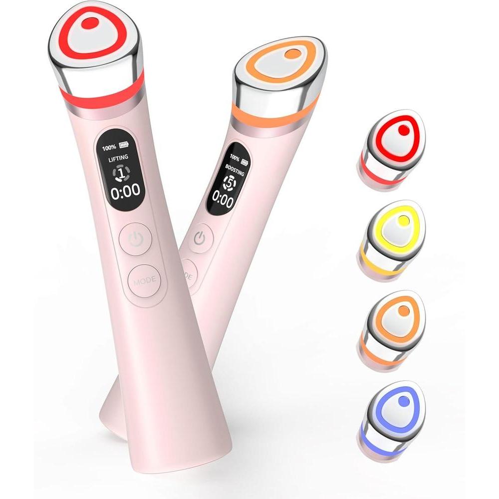Dispositivo de estiramiento facial 8 en 1 para apretar y levantar la piel, terapia de luz LED para arrugas, cuidado de la piel coreano, masajeador facial de grado spa masajeador de belleza de