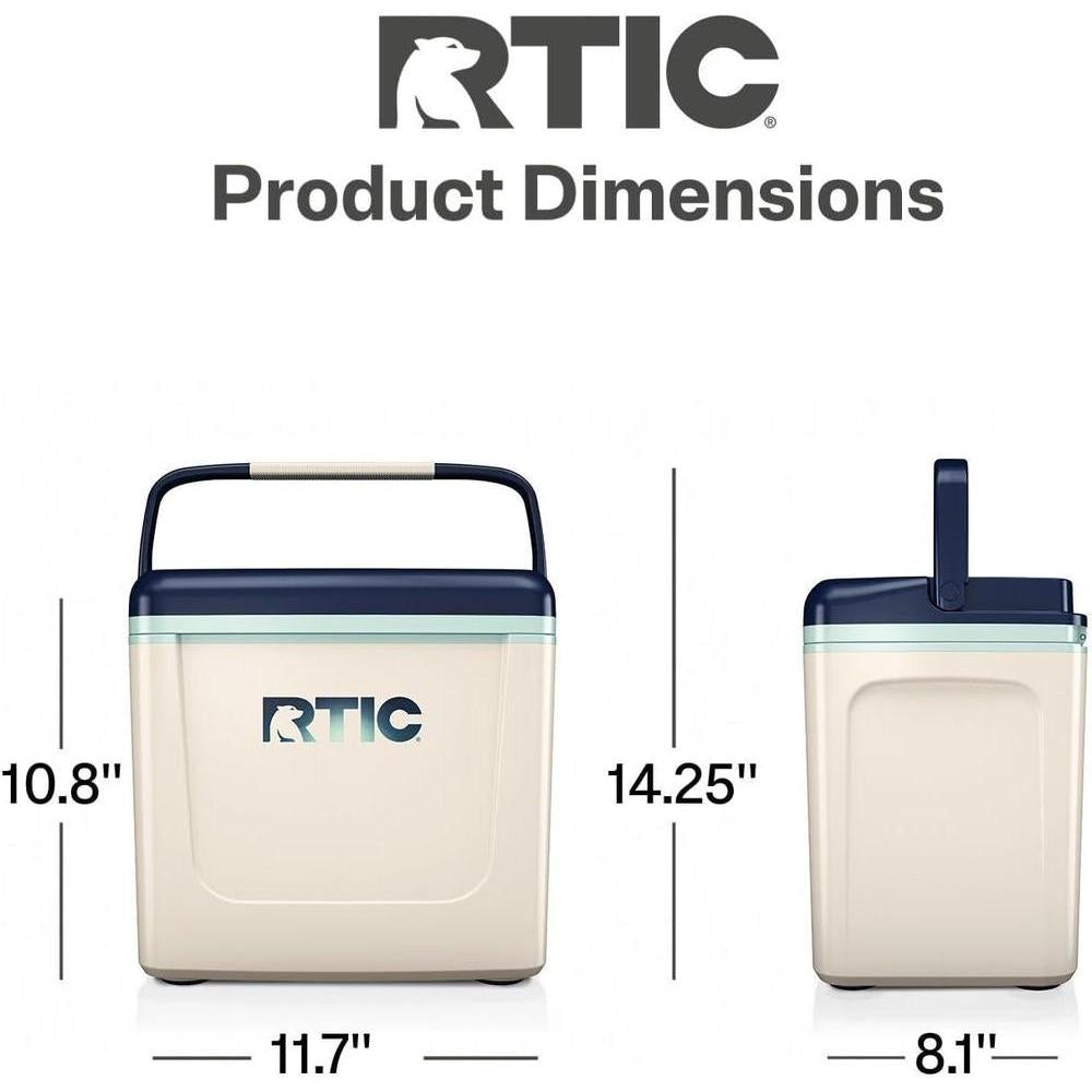 RTIC Hielera personal de viaje, pequeña, compacta, aislada y portátil para alimentos, bebidas, playa y pesca, capacidad de 12 latas