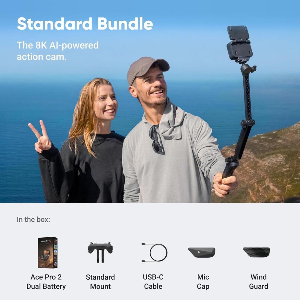 Insta360 Ace Pro 2 con lentes Leica, capturas 8K, dual AI, excelente en condiciones de baja luz y audio superior con reducción de ruido de viento