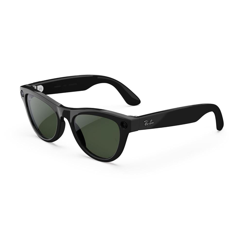 Ray-Ban Meta (Gen 2), Skyler, Shiny Black | Smart AI Glasses for Men, Women — 2x Battery Life — 3K Ultra HD Resolution — 12 MP Ultra-Wide Camera, Audio, Video — Transitions® Graphite Green Lenses