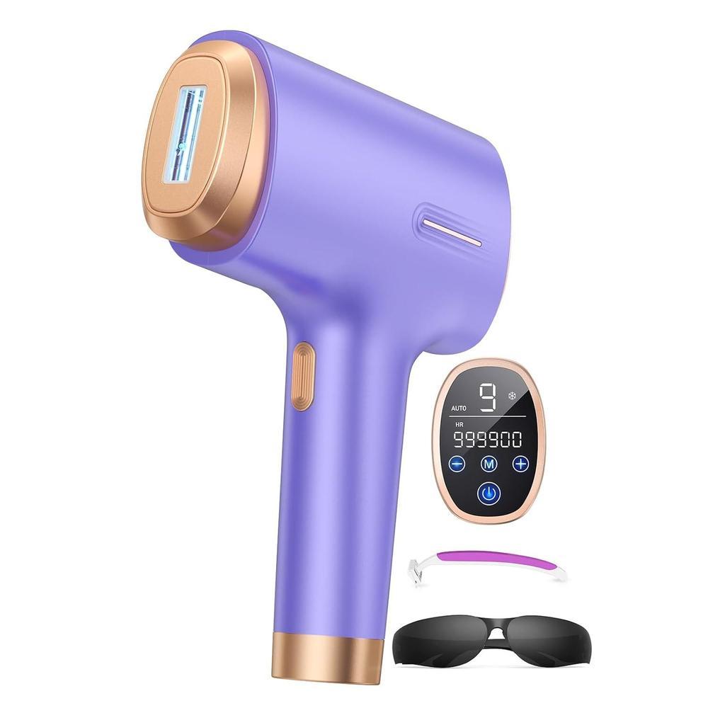 Depilación láser para mujeres y hombres, contacto de enfriamiento de hielo de 45 °F, alternativa segura y prácticamente indolora al dispositivo de depilación IPL de salón, depilación de larga duración desde casa
