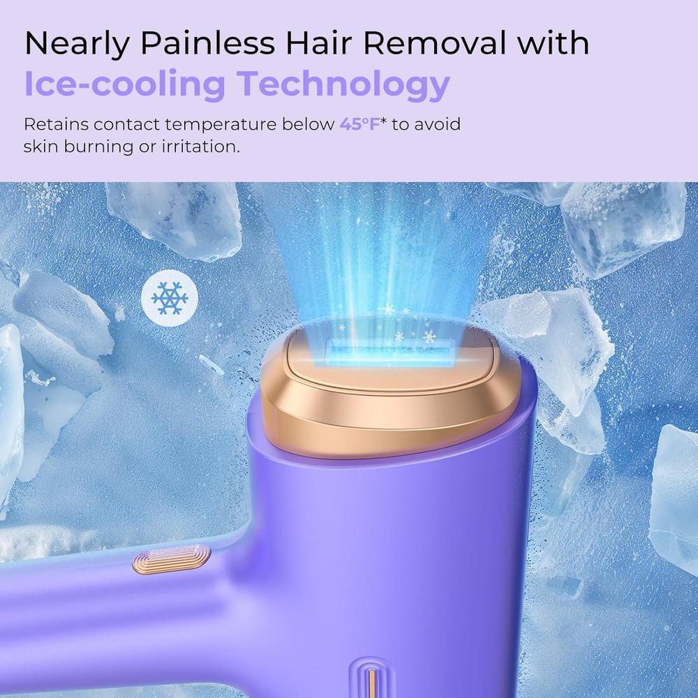 Depilación láser IPL para mujeres y hombres con enfriamiento de hielo, segura, indolora y de larga duración, uso doméstico