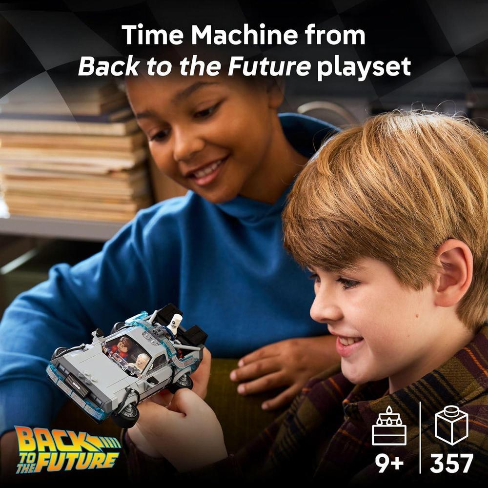 LEGO Speed Champions Time Machine de Regreso al Futuro, juguete de construcción con 2 modos de construcción y minifiguras