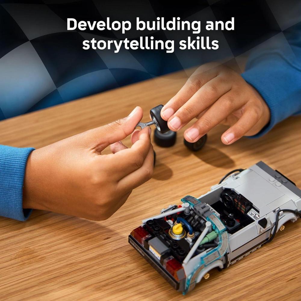LEGO Speed Champions Time Machine de Regreso al Futuro, juguete de construcción con 2 modos de construcción y minifiguras