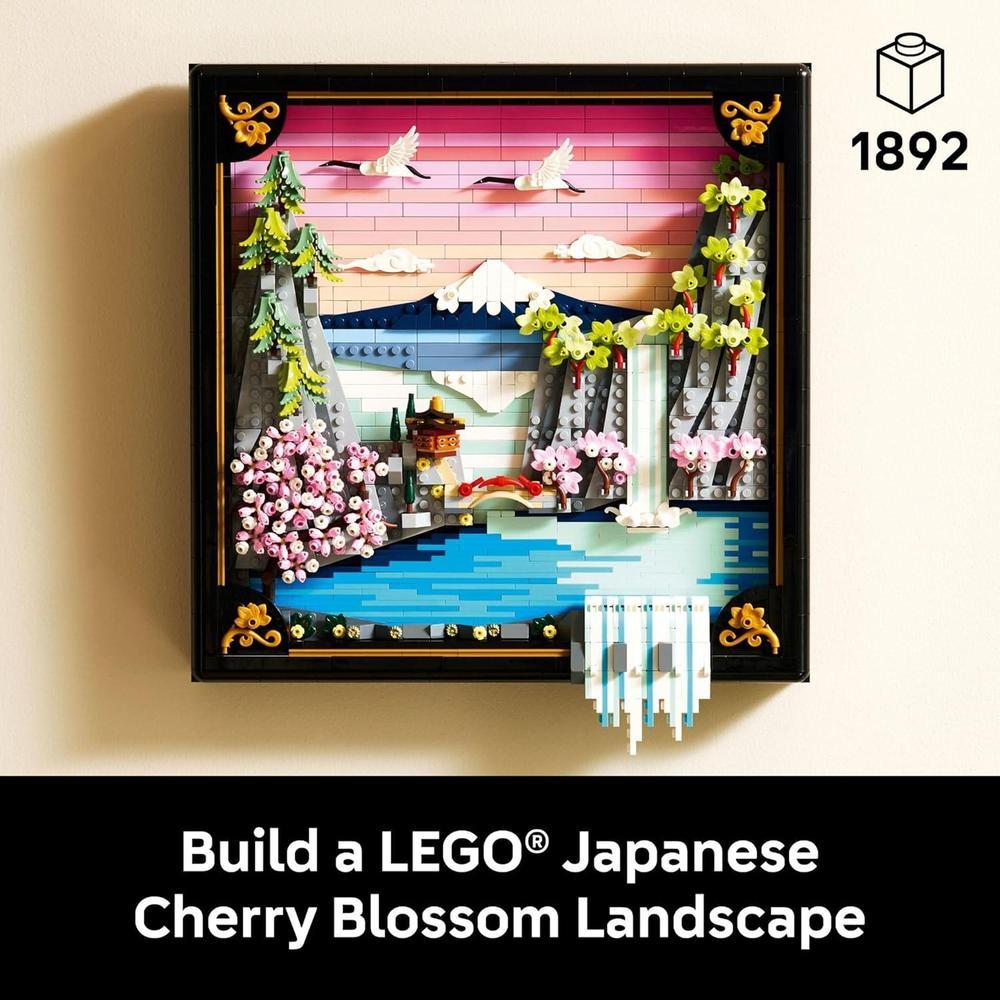 LEGO Art Paisaje Japonés de Cerezos en Flor para Adultos - Decoración para Pared de Pie o Colgada - Modelo 31218