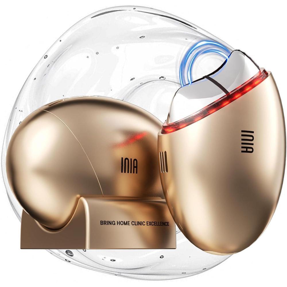 INIA Terapia de luz roja 7 en 1 para cara y cuello Gua Sha Masajeador Facial Dispositivo con Modo Térmico y Cryo para Hinchazón y Reafirmación Herramienta de Cuidado de la Piel
