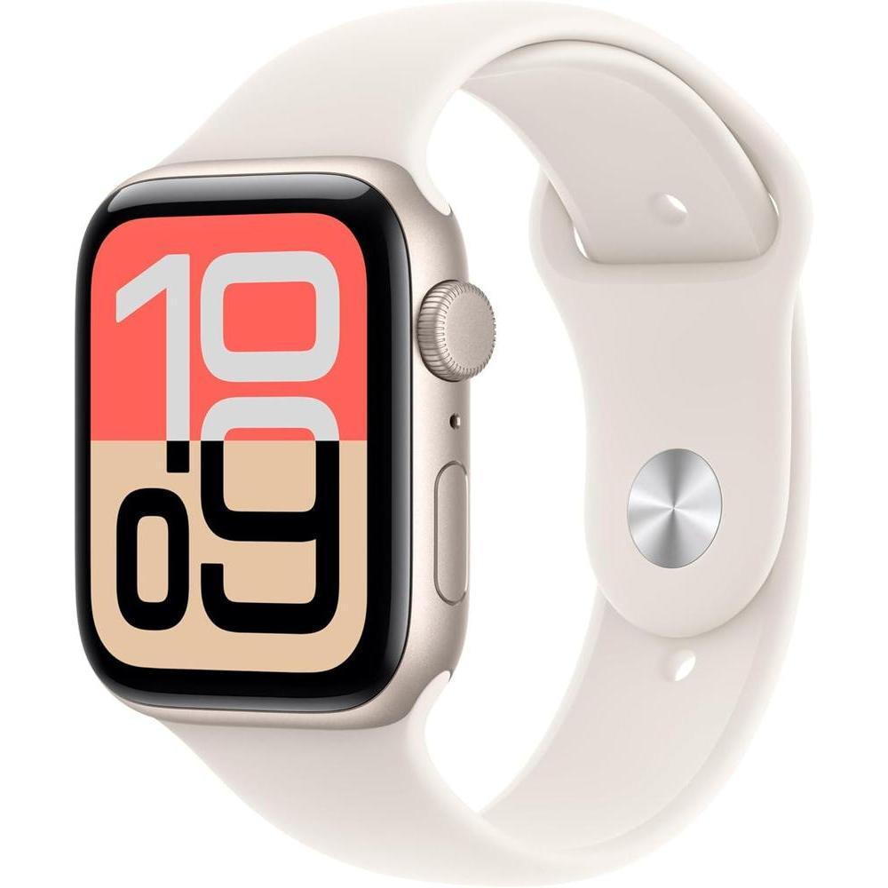 Apple Watch SE 3 [GPS 44mm] Smartwatch with Starlight Aluminum Case with Starlight Sport Band - M/L. Fitness and Sleep Trackers, Heart Rate Monitor, Always-On Display, Water Resistant