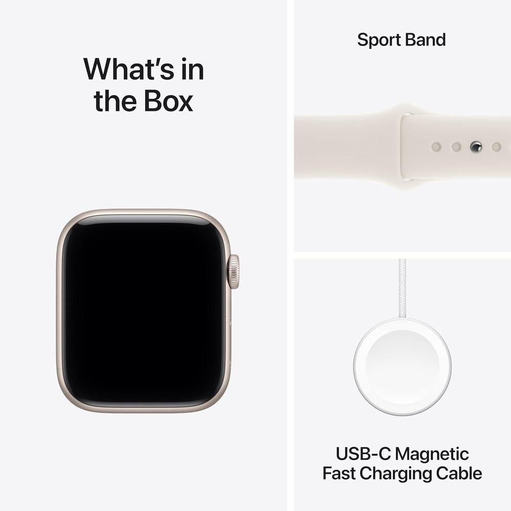 Apple Watch SE 3 44mm Smartwatch GPS Starlight Aluminum Case Correa Deportiva Monitores Fitness Pantalla Siempre Activa