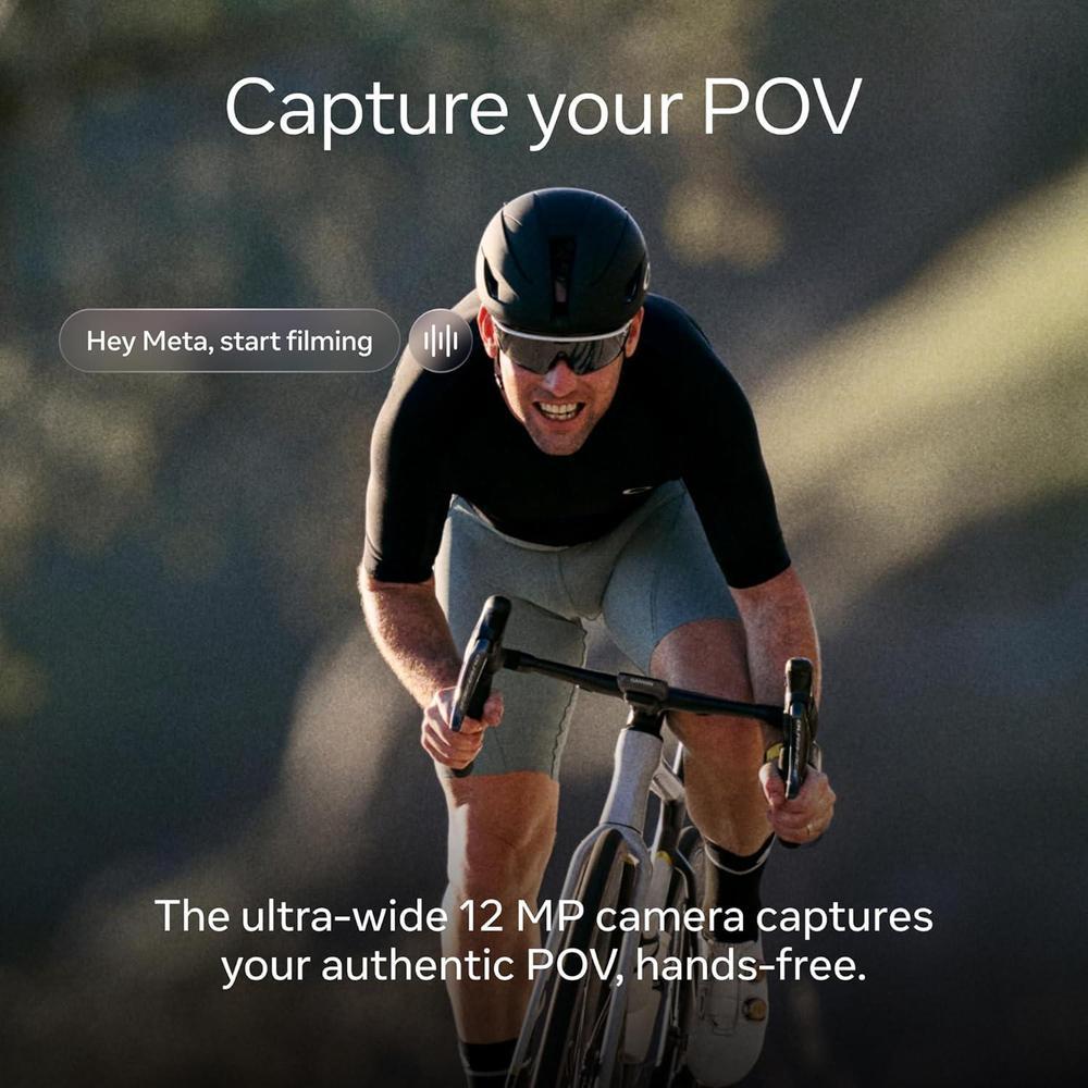 Oakley Meta Vanguard con Meta AI, para fotos y audio con video compatible - Modelo Prizm Road, Color Negro