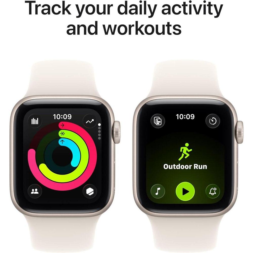 Apple Reloj SE 3 Smartwatch con caja de aluminio Starlight, correa deportiva y múltiples funciones de salud y conectividad