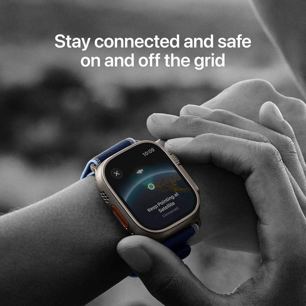 Apple Watch Ultra 3 GPS + Cellular, reloj inteligente multideporte con caja de titanio resistente y banda azul océano