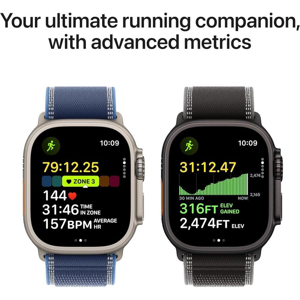 Apple Watch Ultra 3 GPS + Cellular, reloj inteligente multideporte con caja de titanio resistente y banda azul océano