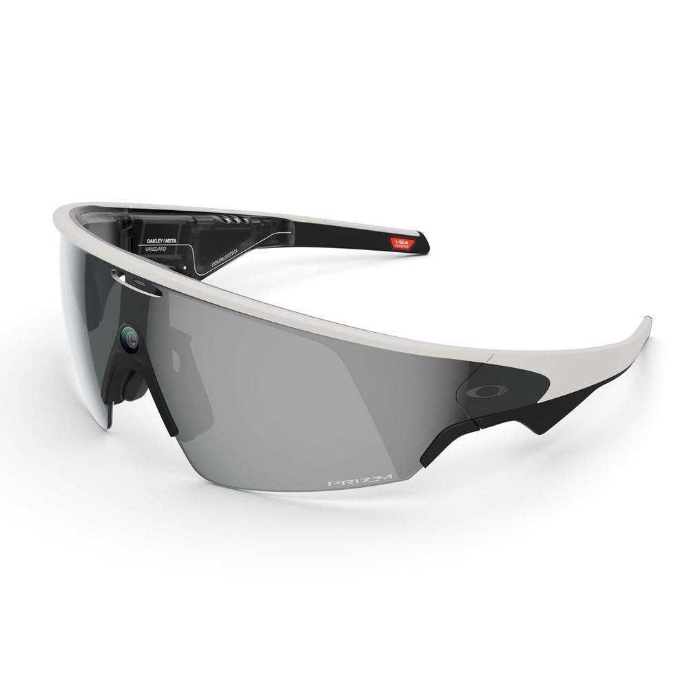 Oakley | Meta Vanguard with Meta AI, Audio, Photo, Video Compatibility - White, Prizm™ Sapphire