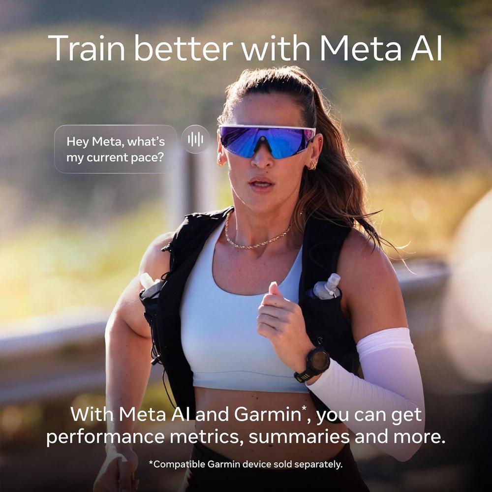 Oakley Meta Vanguard con Meta AI, audio, foto y video compatibles, color blanco, Prizm negro
