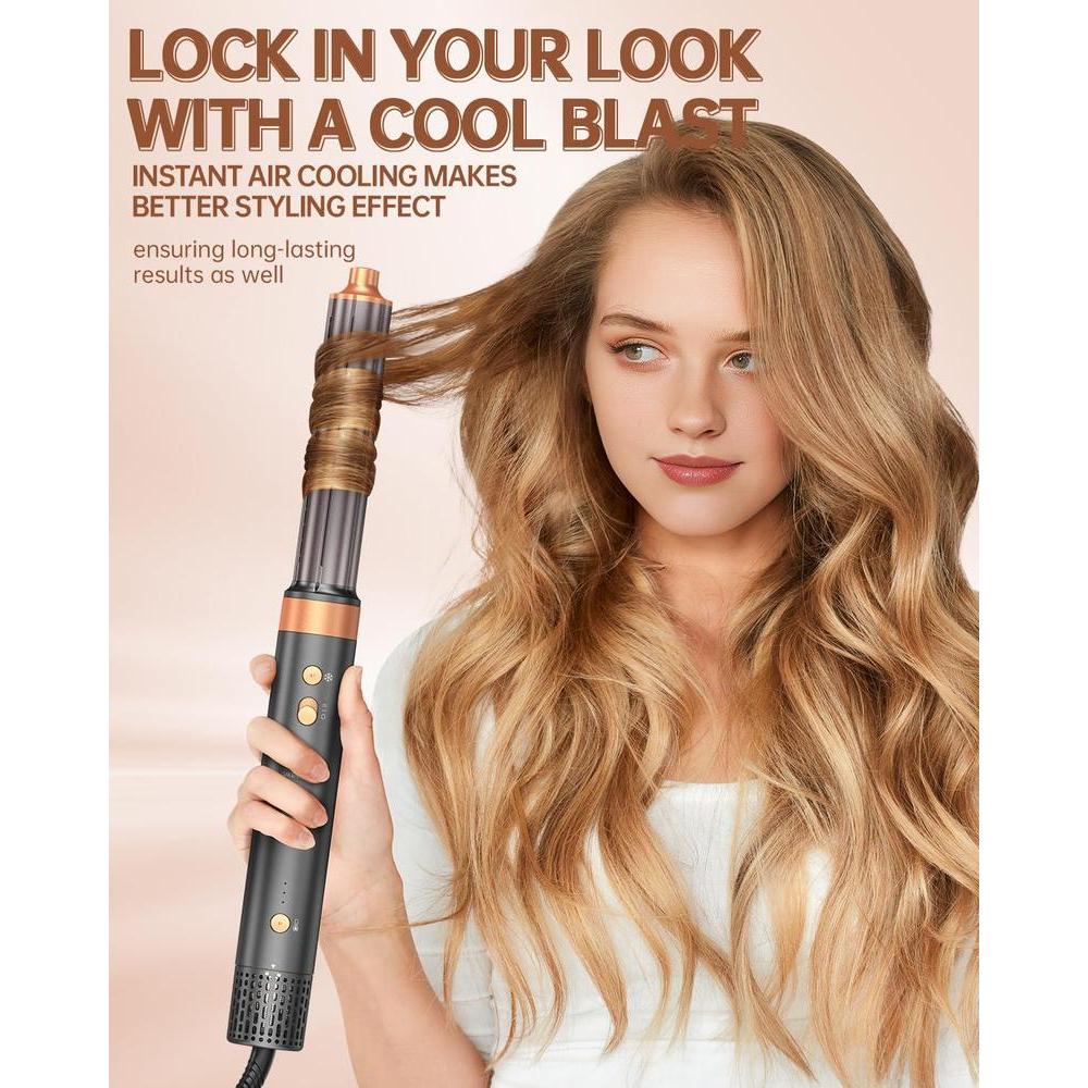 Cepillo Secador Air Styler 7 En 1, Doble Voltaje Con Alisador, Rizador, Voluminizador