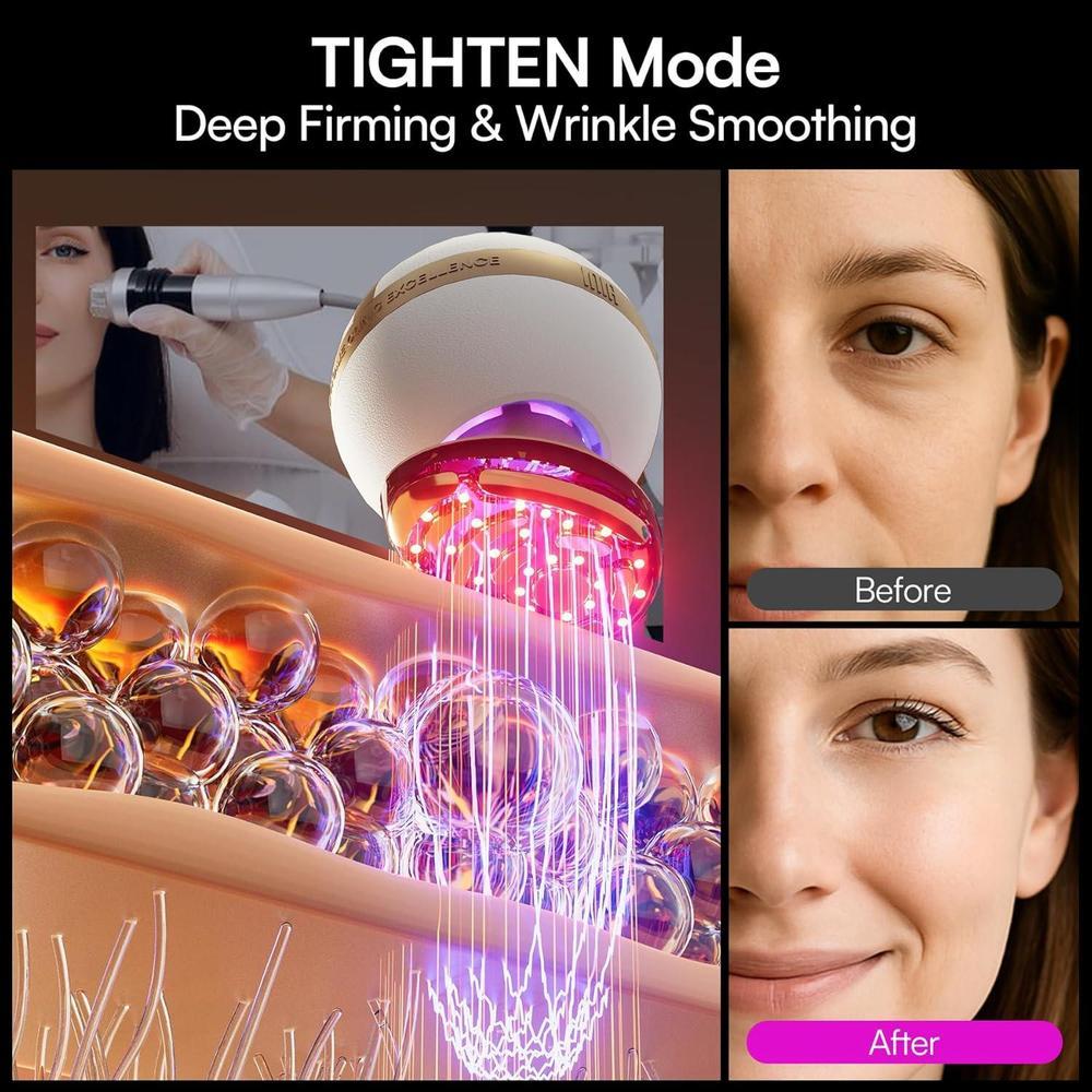 Dispositivo facial microcorriente 8 en 1 INIA SPHERA con luz roja, tratamiento térmico y modos personalizados para cuidado en casa