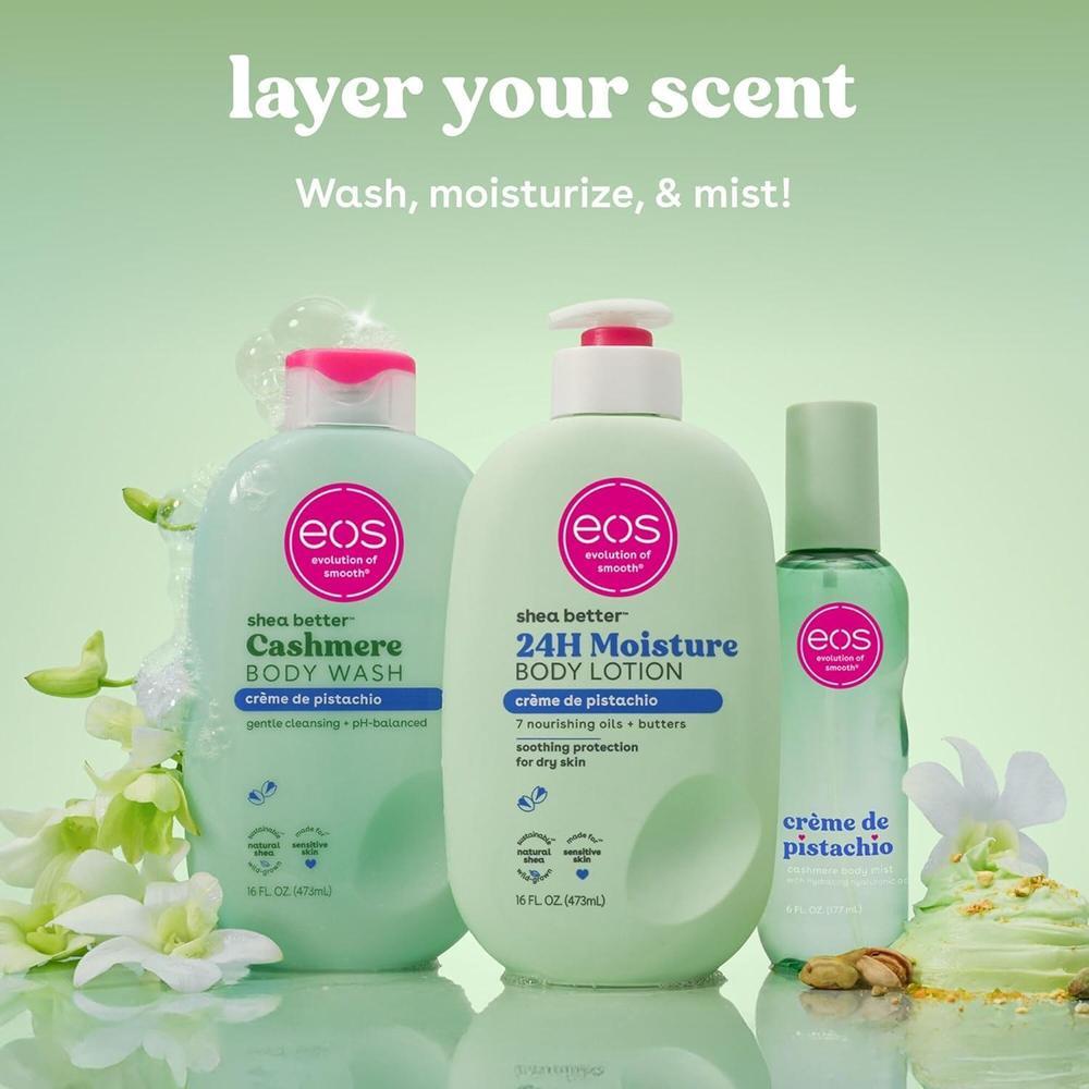 Rocío corporal Crema de Pistacho de eos, fragancia hidratante y vegana para cuerpo, cabello y ropa