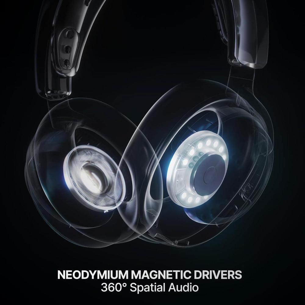SteelSeries Arctis Nova 7X auriculares gaming inalámbricos con control app, 50 HR, drivers neodimio, mix 2.4GHz/Bluetooth, multi-plataforma, negro