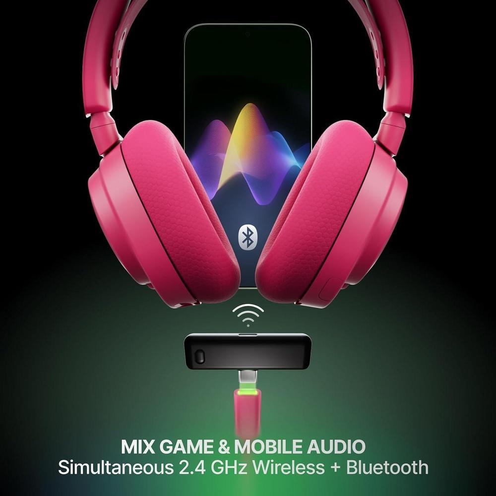 Auriculares Inalámbricos Gaming SteelSeries Arctis Nova 7X Gen 2, Control de Audio en Tiempo Real, Batería 50+ Hrs, Magenta