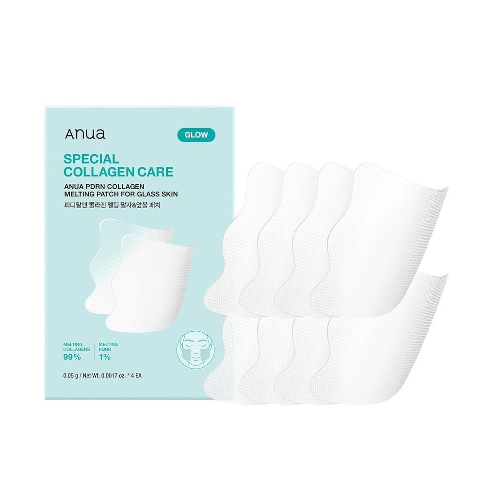 ANUA Salmon DNA PDRN - Parche de fusión de colágeno para piel de vidrio, parche de colágeno fino de fusión instantánea, reafirmante y relleno para líneas finas, brillo e hidratación para líneas