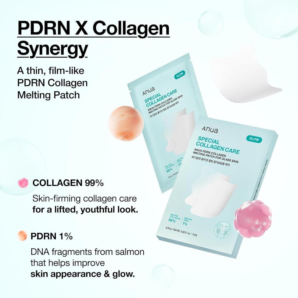 ANUA Salmon DNA PDRN parches de colágeno para piel radiante, instantáneos y reafirmantes, cuidado de líneas finas y brillo