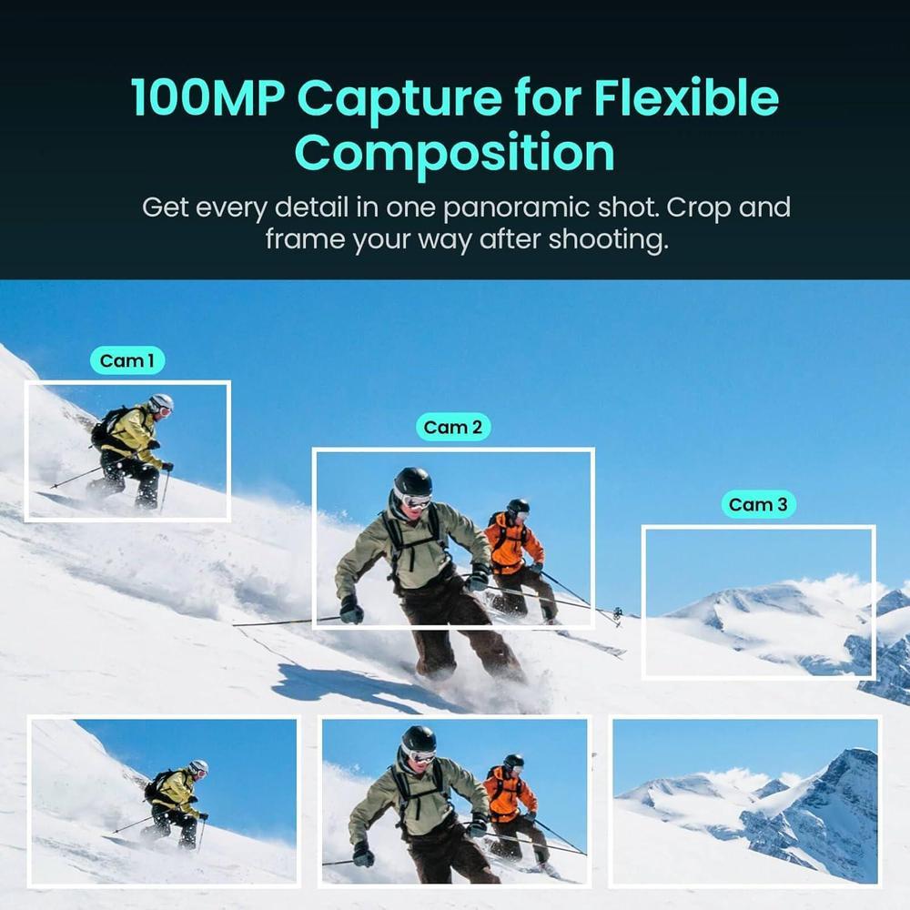 Xtra Sphra360 - Cámara de Acción 360 con Vídeo 8K, Sensor 1 Pulgada, 100MP, Almacenamiento 105GB, Impermeable, Bullet Time