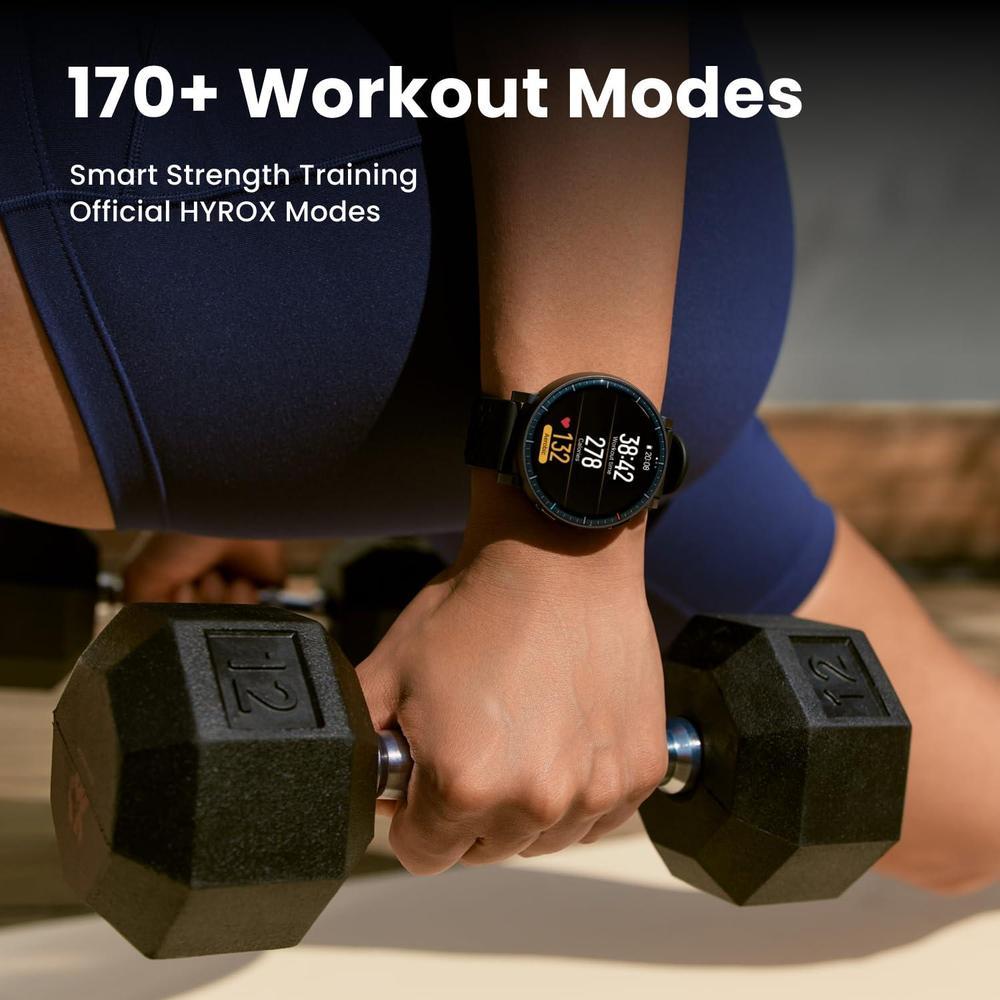 Amazfit Active Max Smartwatch con pantalla AMOLED, batería de larga duración, mapas offline, GPS, almacenamiento 4GB, 170+ modos deportivos, resistencia al agua