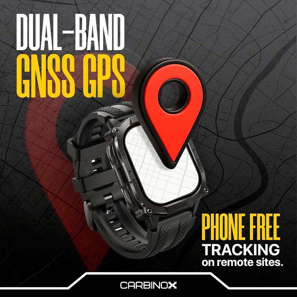 Smartwatch CARBINOX Edge con AMOLED, Bluetooth, resistente al agua, GPS y llamadas para Android e iOS