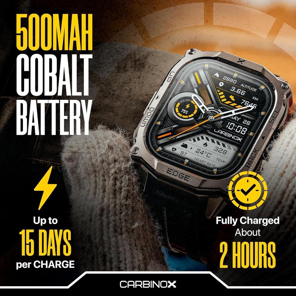 Smartwatch CARBINOX Edge con AMOLED, Bluetooth, resistente al agua, GPS y llamadas para Android e iOS