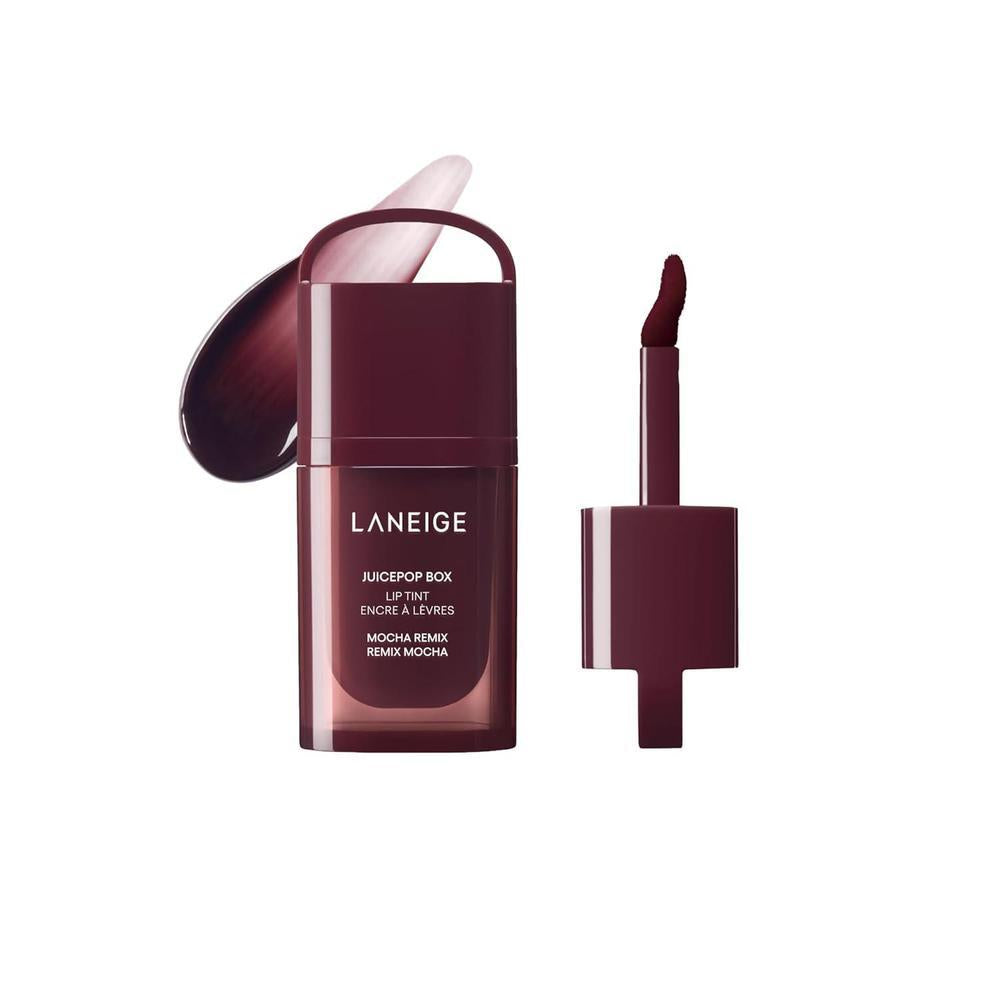 LANEIGE Tinte labial JuicePop Box: tinte ligero hidratante de 12 horas con color jugoso edificable y brillo nutritivo, un labial esencial de K‑Beauty para una comodidad duradera