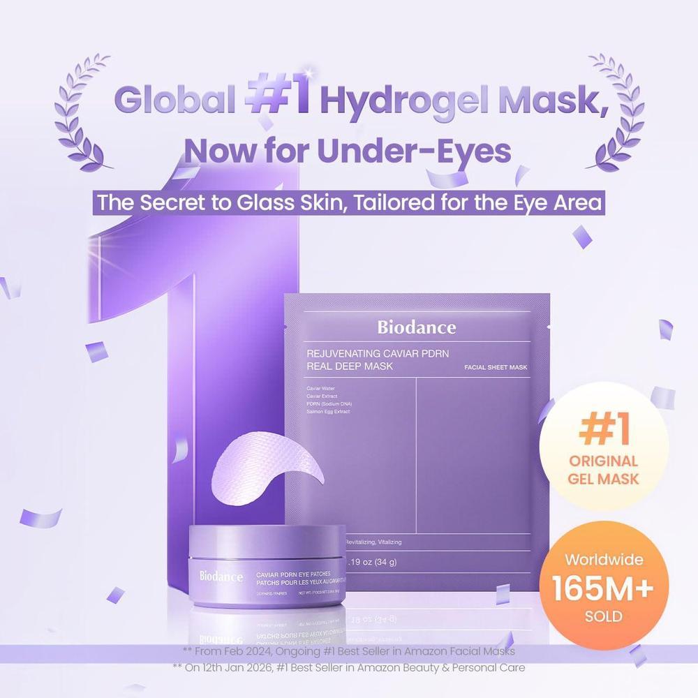 BIODANCE Parches oculares Caviar PDRN para círculos oscuros, ojos hinchados, nutrición profunda, regalo ideal