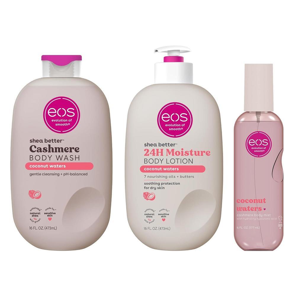 eos Essentials Bundle - Puré corporal, niebla corporal, loción corporal - Aguas de coco