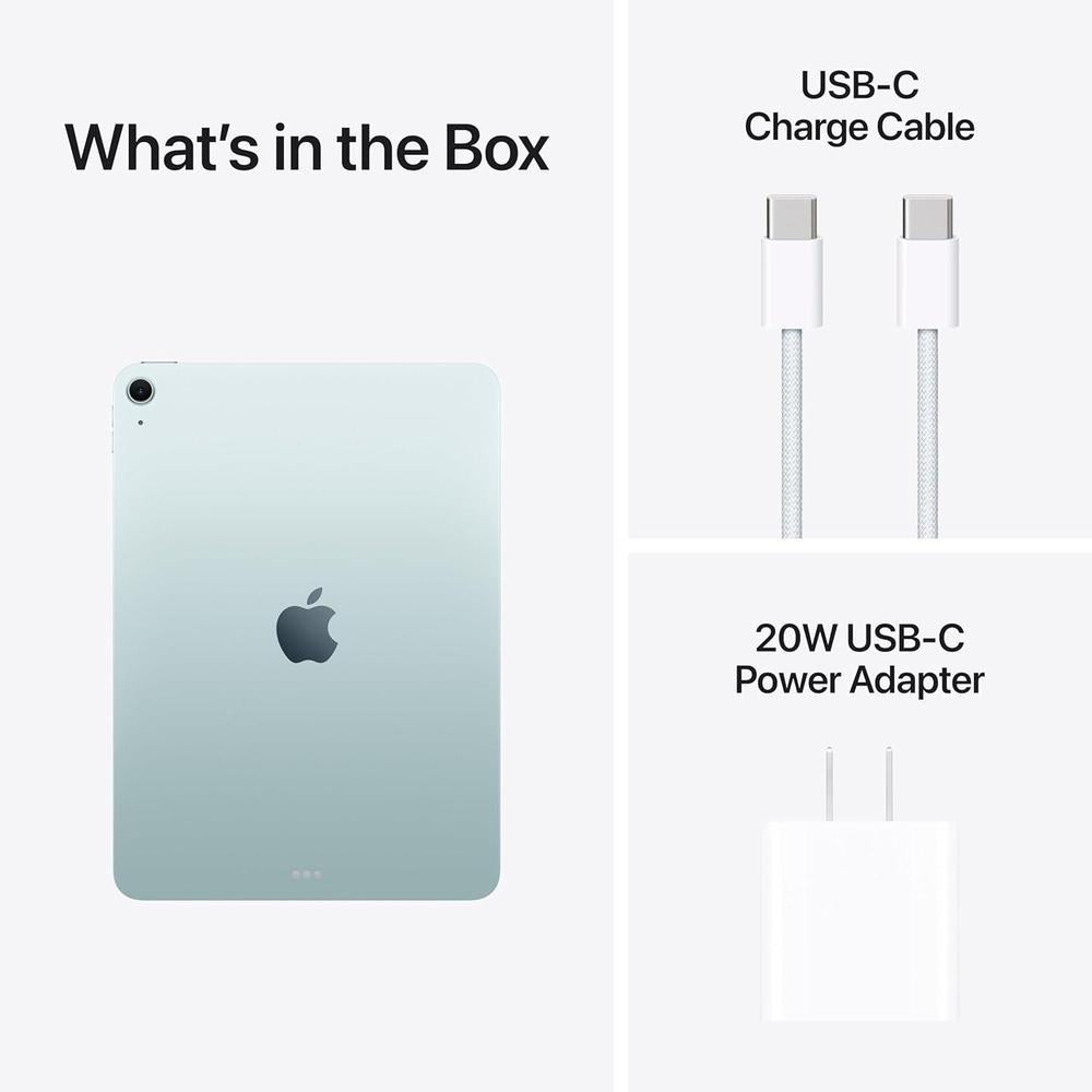 Apple iPad Air pantalla Retina líquida, 256GB, cámaras 12MP, Wi-Fi 7, Touch ID, batería de día completo, azul