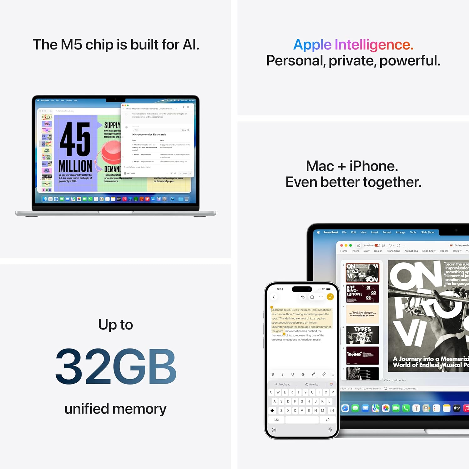 Apple 2026 MacBook Air 15-inch Laptop with M5 chip: Built for AI, 15.3-inch Liquid Retina Display, 16GB Unified Memory, 1TB SSD, 12MP Center Stage Camera, Touch ID, Wi-Fi 7; Sky Blue