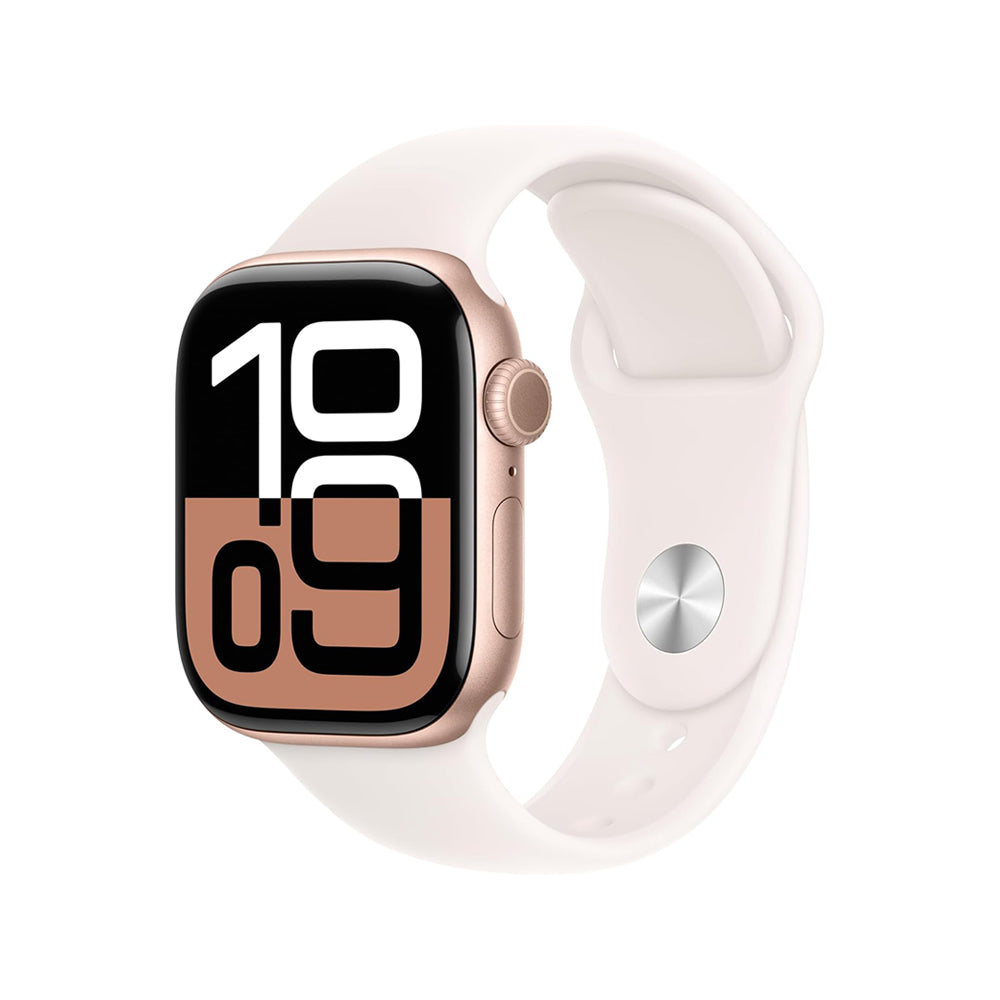 Apple Watch Series 10 Aluminum 42mm GPS Sport Band - Finish - Rose Gold -Light Blush S/M